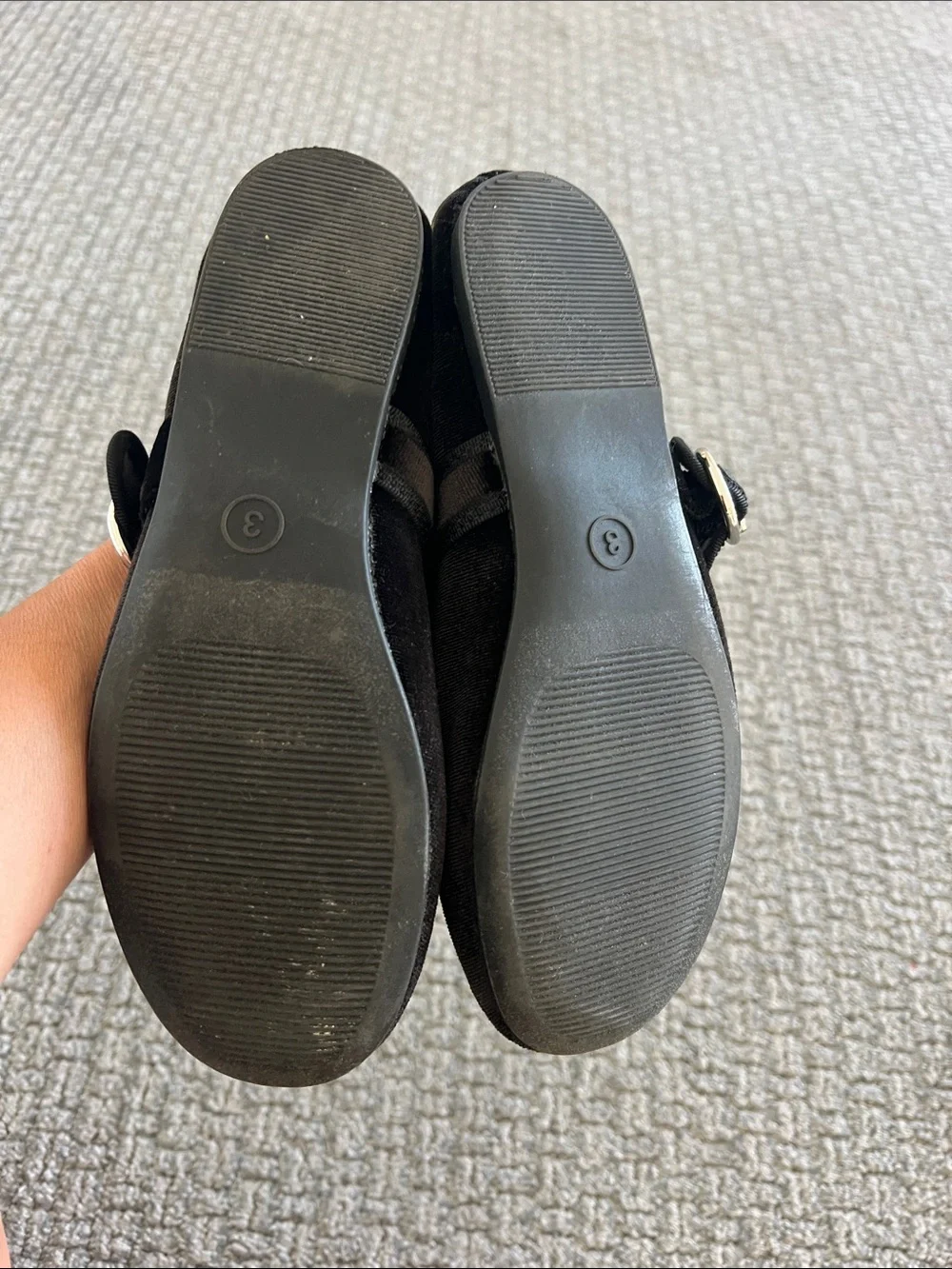 art class Black Velvet Mary Jane Flats with Buckle Strap